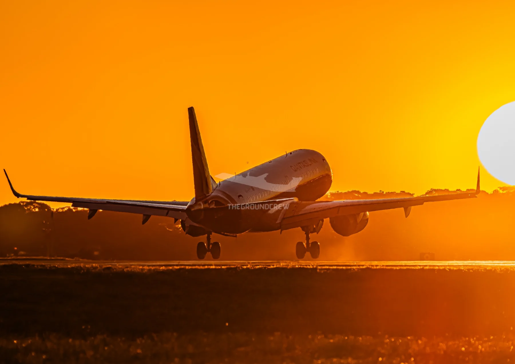 Boeing 737 at sunset